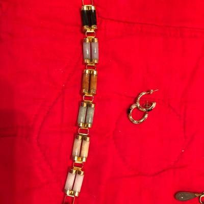 Semi Precious Stones Bracelet & Earrings