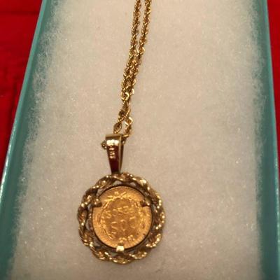 Tiffany gold peso Necklace