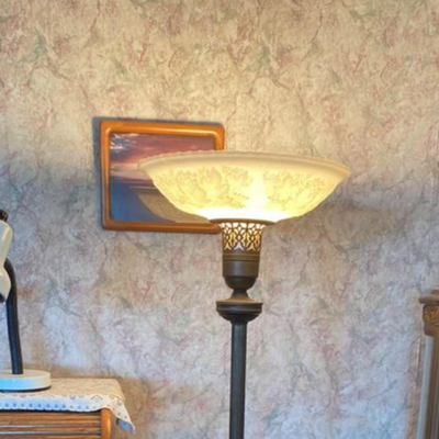 Antique Lamp, with 3 way switch. Has one small crack at base.
