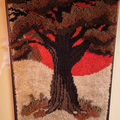 70's Hooked Rug Wall Hanging