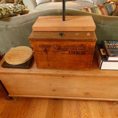 Rustic Pine Trunk, Wooden Box