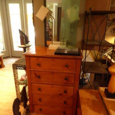 Antique Five Drawer Pine Dresser