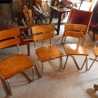 Midcentury Modern Cantilevered Maple Chairs