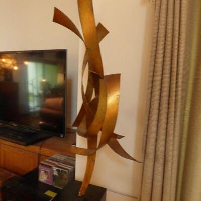 Abstract Sculpture in Gold Tone