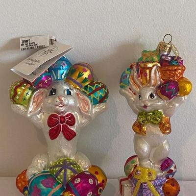 Two Christopher Radko Easter Ornaments including Christopher Radko Eggstra Plenty Ornament 