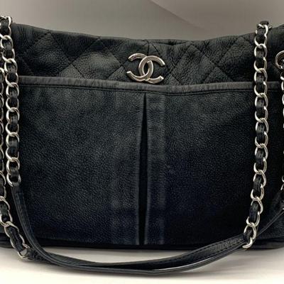 Chanel Black CC Logo Front Pocket Shoulder Bag