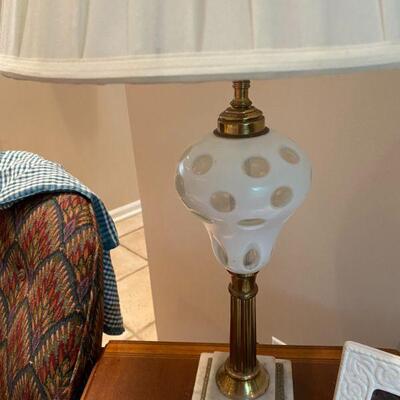Fenton glass lamp