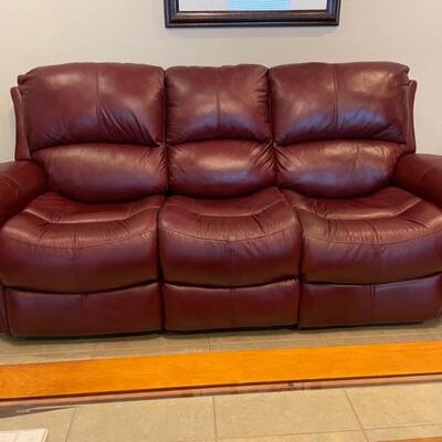 FlexSteel Faux Leather Reclining Sofa--perfect condition