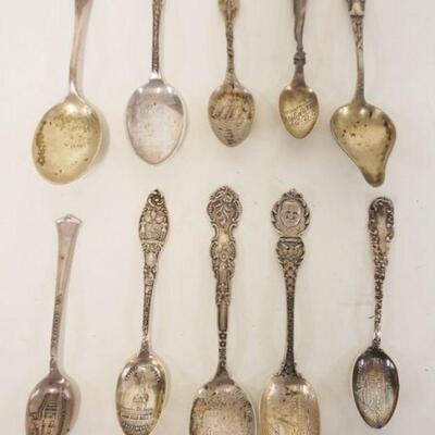 1187	10 STERLING SOUVENIR SPOONS, 4.39 TOZ
