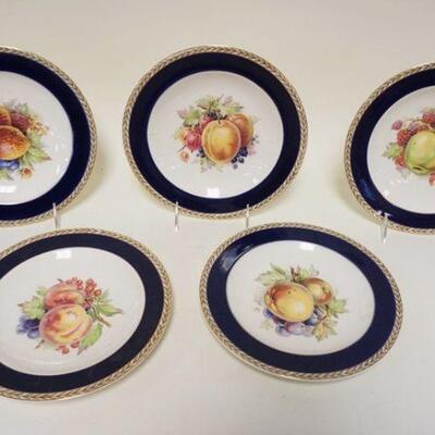 1157	ENGLISH CROWN DUCAL 9 IN FRUIT PLATES
