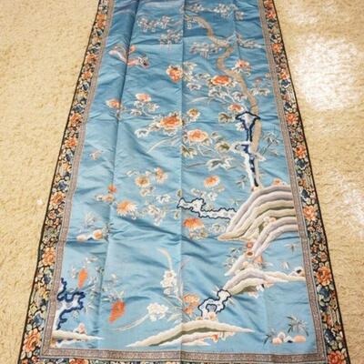 1110	EMBROIDERED ASIAN SILK, APPROXIMATELY 41 IN X 84 IN
