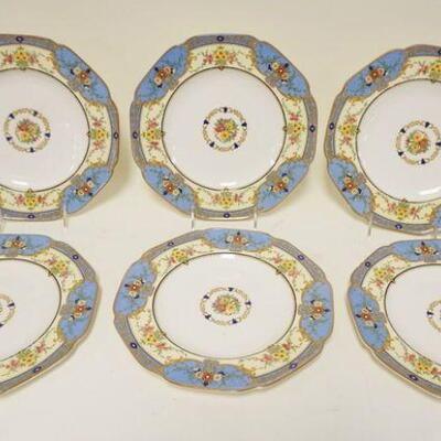1139	LOT OF 6 ENGLISH CROWN DUCAL PLATES, 10 1/2 IN
