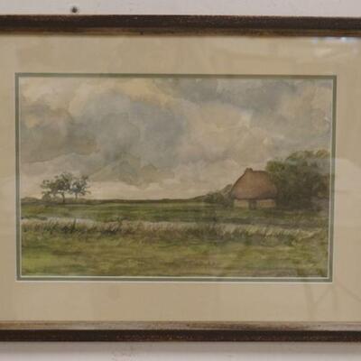 1027	SIGNED J.H. WEISSENBRUCH SCENIC WATERCOLOR (ITAGUE SCHOOL DUTCH ARTIST 1824-1903) 23 3/4 IN X 18 IN INCLUDING FRAME
