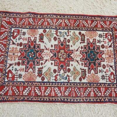 1100	ANTIQUE PERSIAN THROW RUG, APPROXIMATELY 2 FT 4 IN X 3 FT 4 IN
