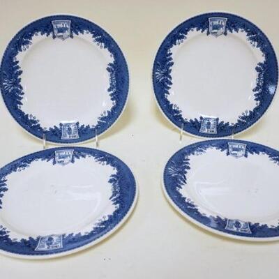 1134	LOT OF 4 WEDGWOOD 9 IN PLATES, UNITED STATES MILITARY ACADEMY 1802-1952
