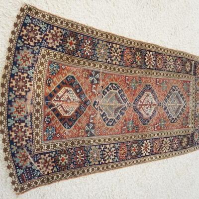 1101	ANTIQUE PERSIAN RUG, HAS DAMAGE, 3 FT 9 IN X 7 FT 5 IN
