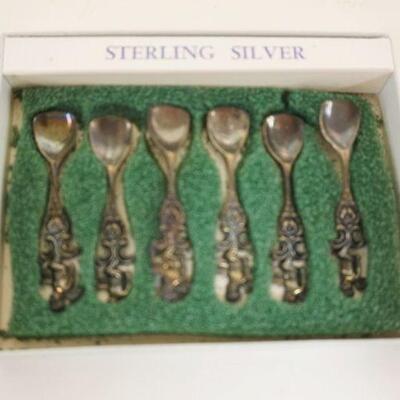 1146	LOT OF 6-2 1/4 IN FIGURAL STERLING SPOONS, 0.723 TOZ

