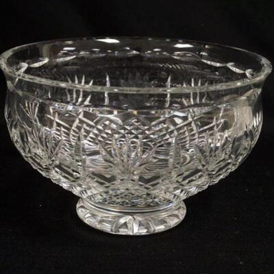 1036	SIGNED WATERFORD CRYSTAL BOWL, 9 3/4 IN DIAMETER X 6 1/4 IN HIGH

