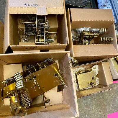 Many clock parts, some new in boxes