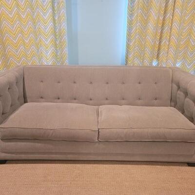 Tufted Chesterfield Sofa with Accent Pillows