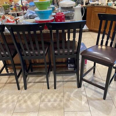 4 leather seat chairs