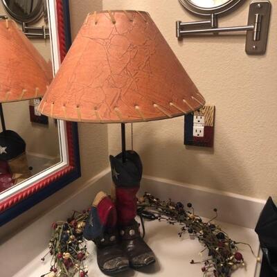 texas cowboy boot lamp