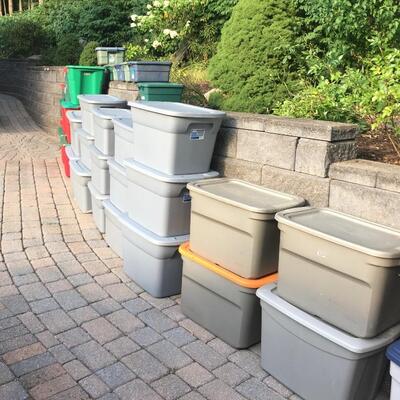 Lg. selection plastic storage bins