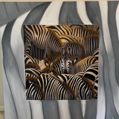 Large zebra Print on Canvas
