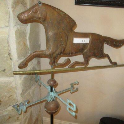 VINTAGE RACEHORSE WEATHERVANE 50" X 32"