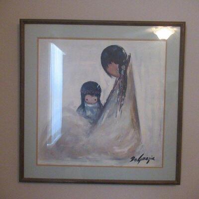 VINTAGE TED DEGRAZIA NAVAJO MOTHER PRINT MUST PREVIEW 30â€ X 30â€