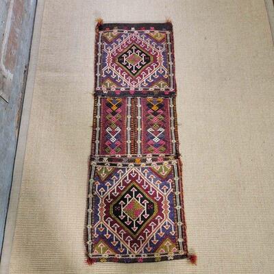 Vintage Heavy Kilim Handwoven Saddlebag

