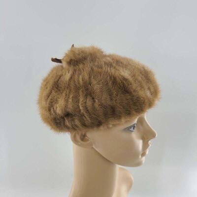 Vintage Mink Fur Beret Cap
