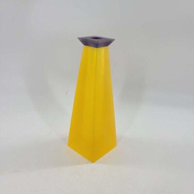 Contemporary Clue Yellow Purple Resin Vase Signed
