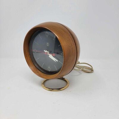 George Nelson Howard Miller Chronopak Teak Desk / Table Clock
