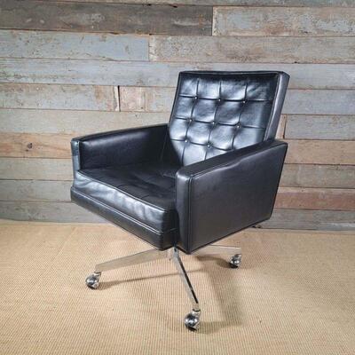 Mid Century Modern Jack Cartwright Tufted Leather Office Chair

