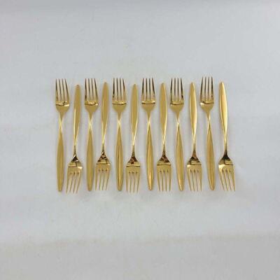WMF Echtsilber 800 Gold Plate Dinner Forks Set of 12
