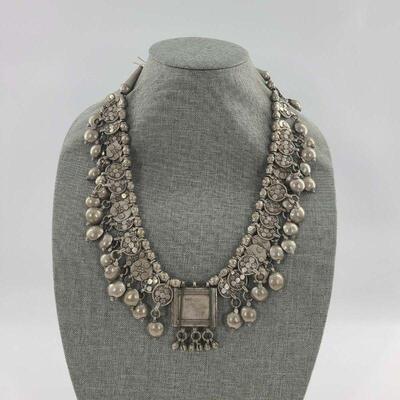 Antique Turkish Coin Silver Necklace
