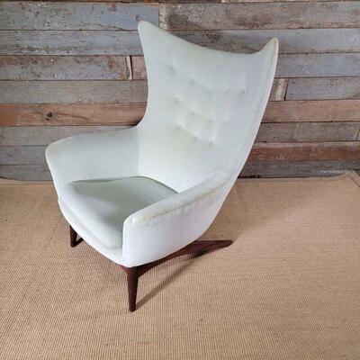 MCM Danish Modern H.W. Klein Reclining Wingback Chair
