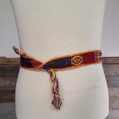 Peruvian Hand Woven Children's Fringe Tie Belt
