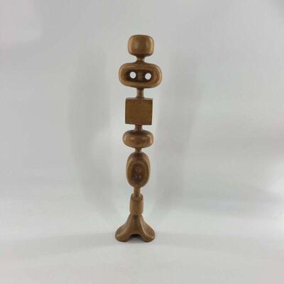 MCM Abstract Carved Teak? Totem Sculpture
