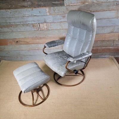 MCM Scandinavian Ekornes Stressless Chair and Ottoman
