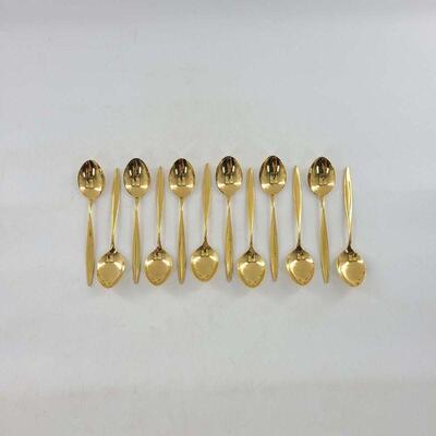 WMF Echtsilber 800 Gold Plate Teaspoons Set of 12
