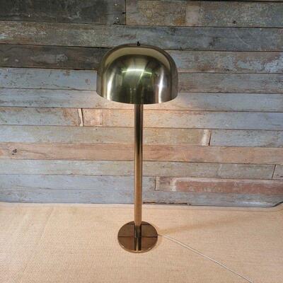 Gold Tone Fungi Mushroom Sculptured Floor Lamp
