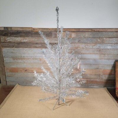 Mid Century Evergleam Stainless & Aluminum 7' Tall Christmas Tree

