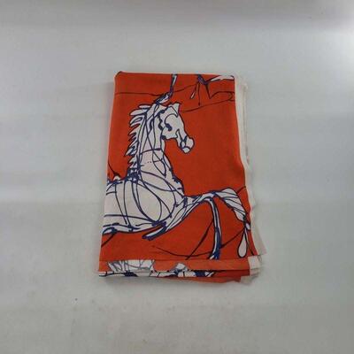 Incredible Retro Carjer Looms Red/Orange & Purple Horse Polyester Fabric 140" x 50"
