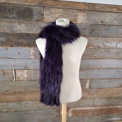 Purple Fur Stole Scarf
