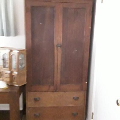 Antique Cabinet With Shelves And Drawers