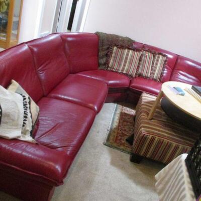 Cantoni Red leather sectional. Excellent condition. 