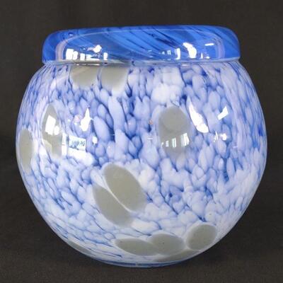 Blue Metallic Art Glass Bowl