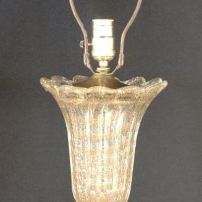 Murano Style Swirl Glass Table Lamp (Works)